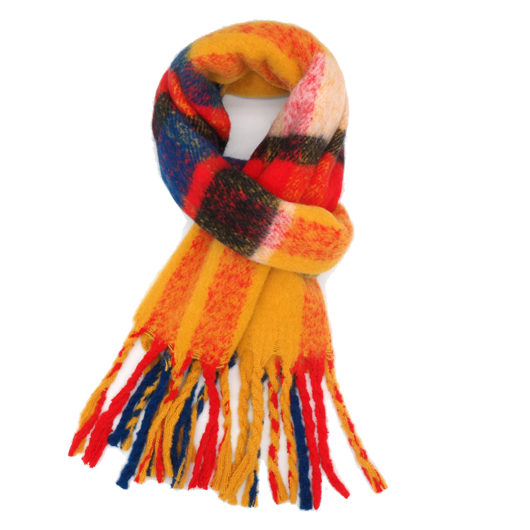 Bright Check Scarf Yellow