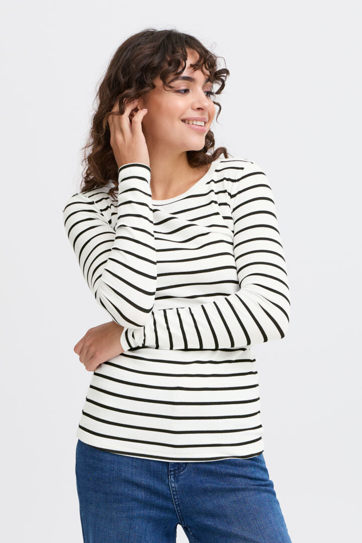 Frhizamond Black White Stripe T-Shirt
