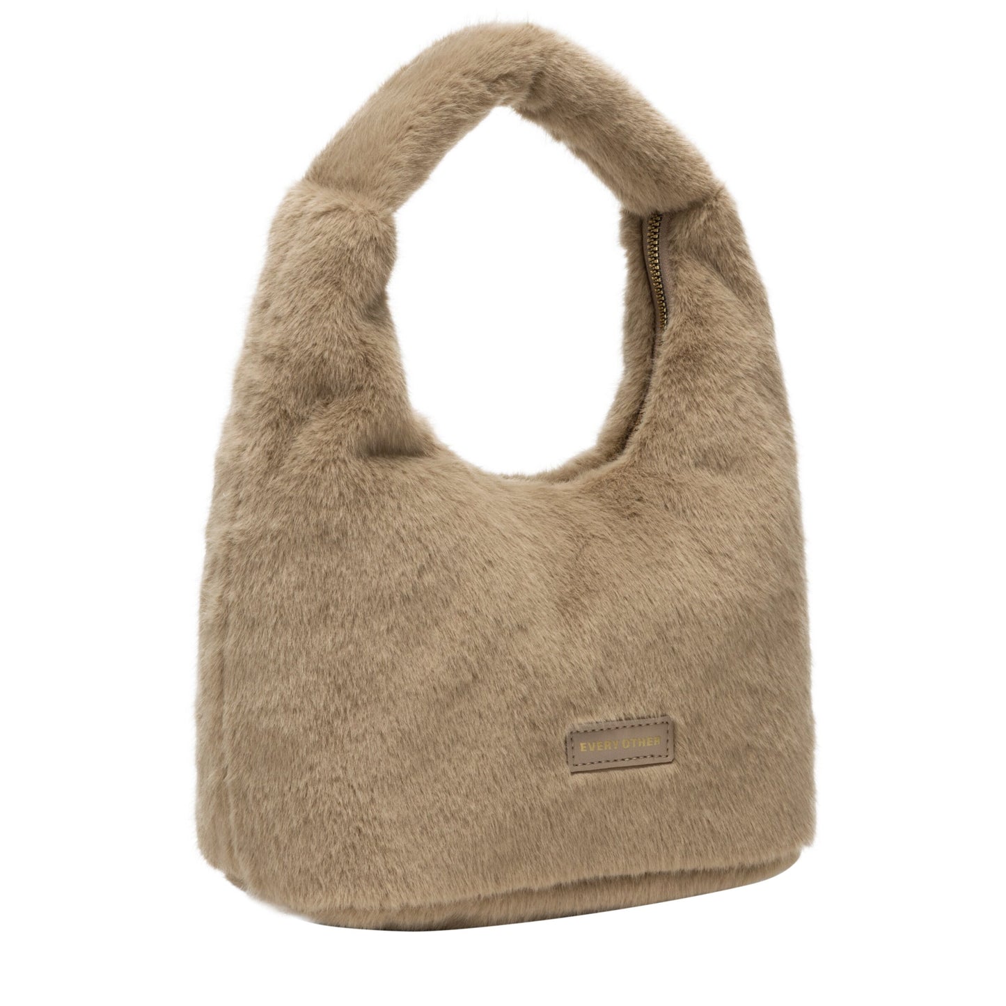 Faux Fur Scoop Grab Bag - Taupe