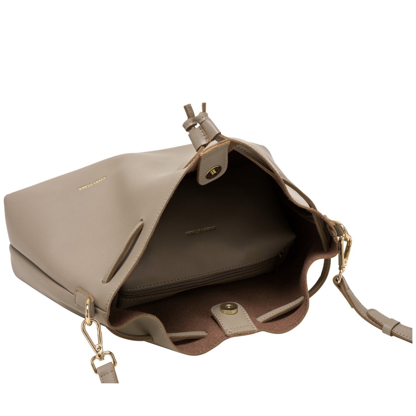 Drawstring Shoulder Cross Body - Taupe
