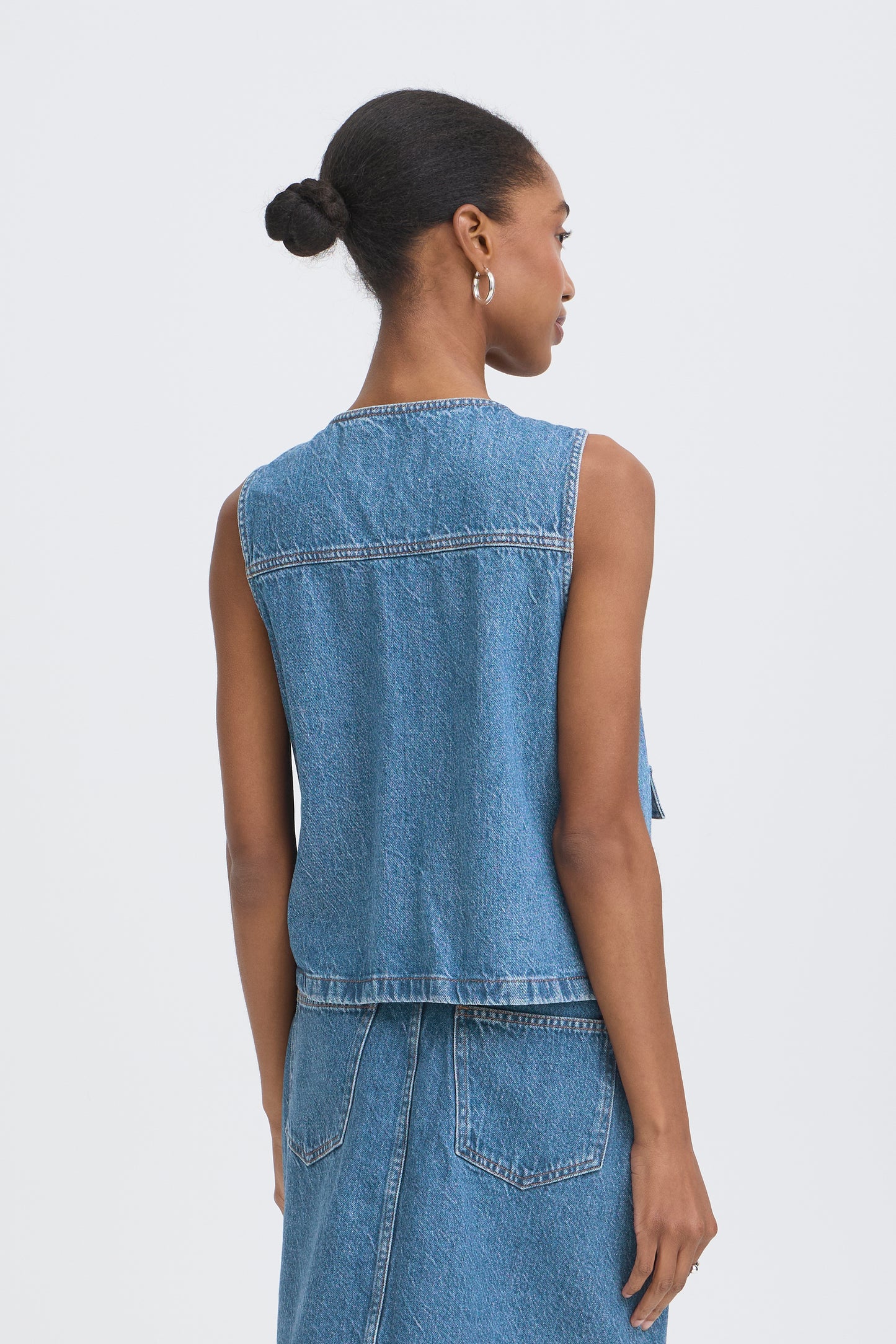 Ihpamila Waistcoat - Medium Denim