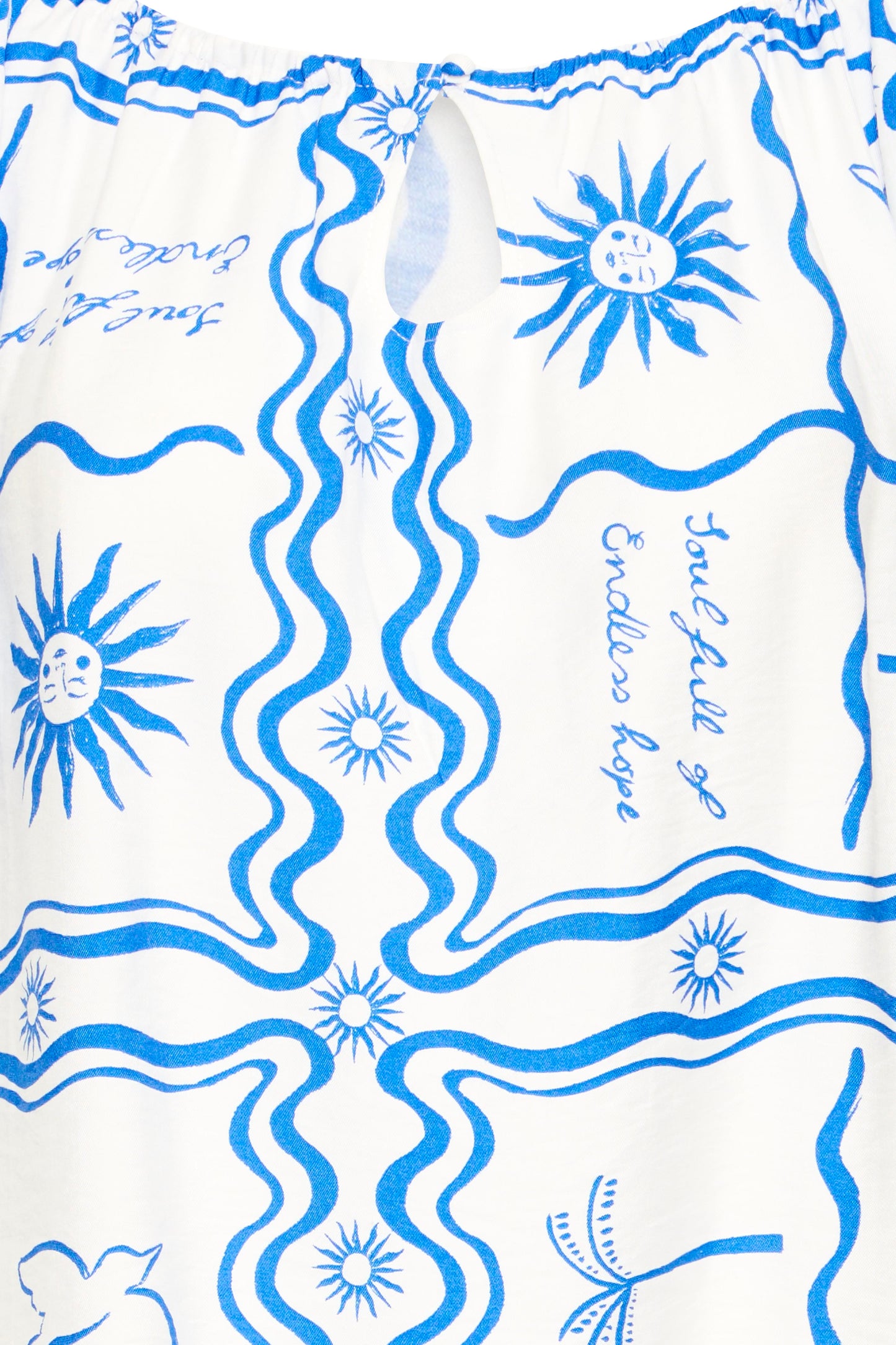 Ihfirisa Top - Blue Tile Print