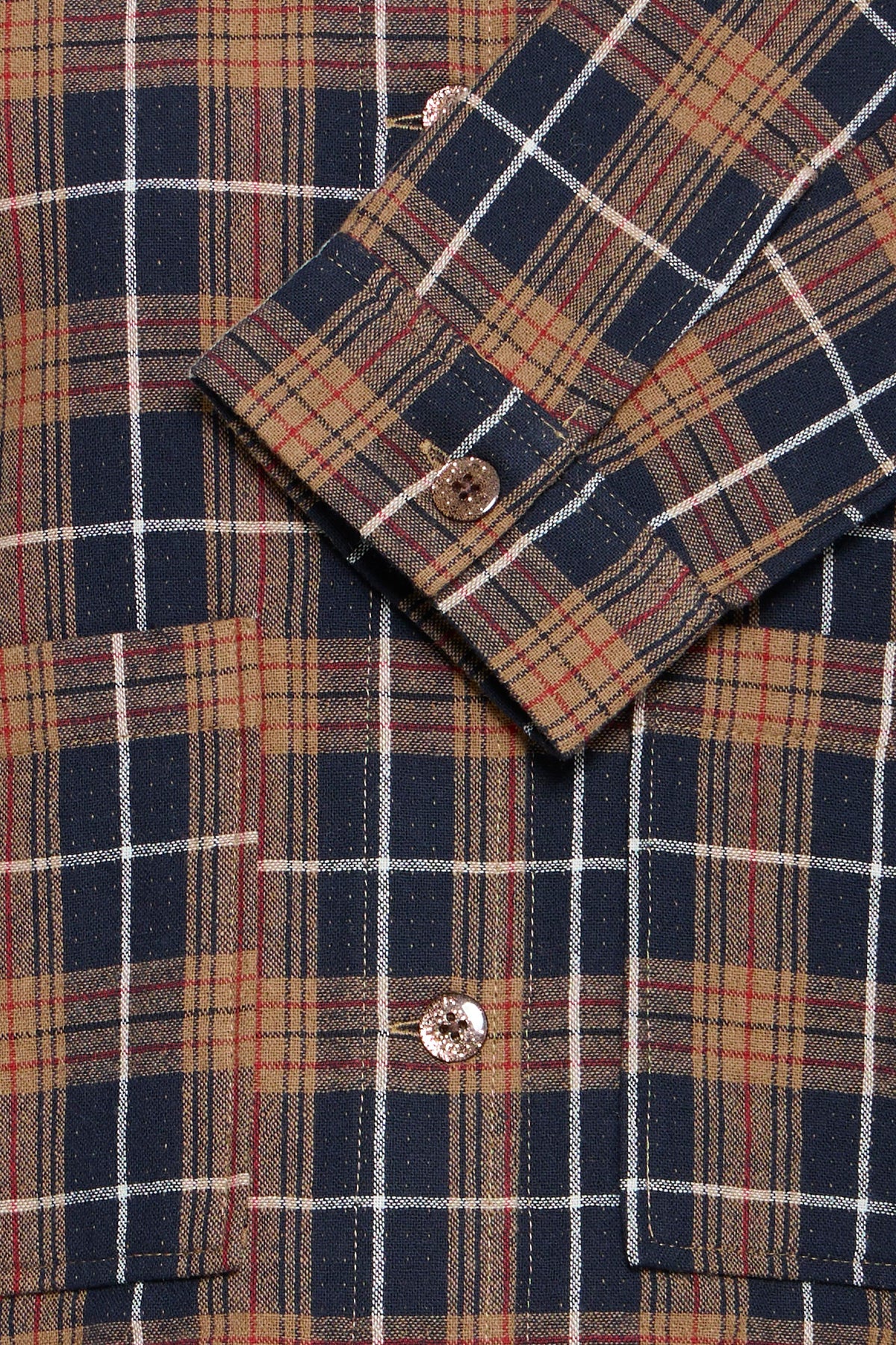 Ihkalia Shirt Jacket - Checked Navy Brown