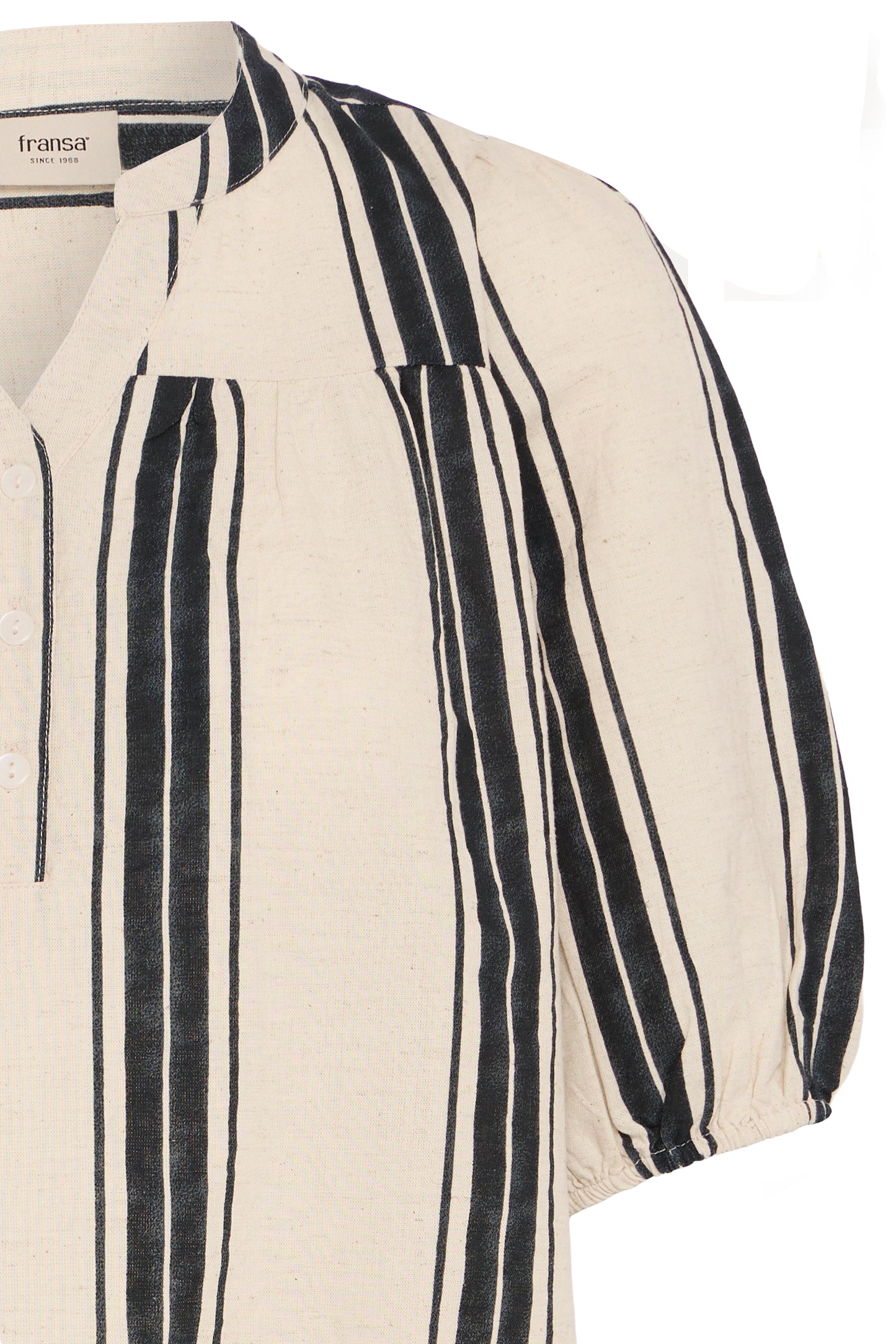 Frmaddie Blouse - Cream Black Wide Stripe