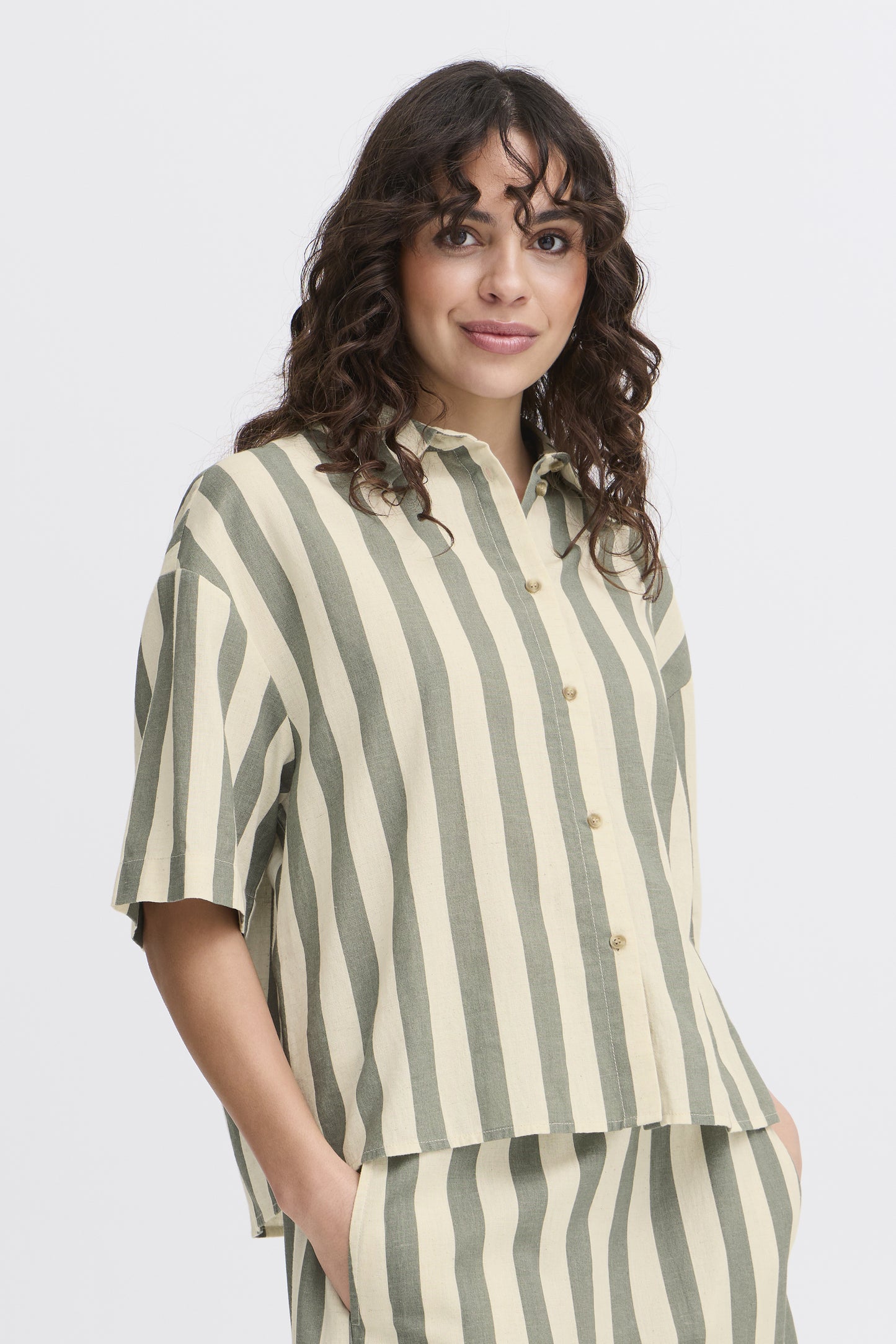 Frmaddie Shirt Green Stripe