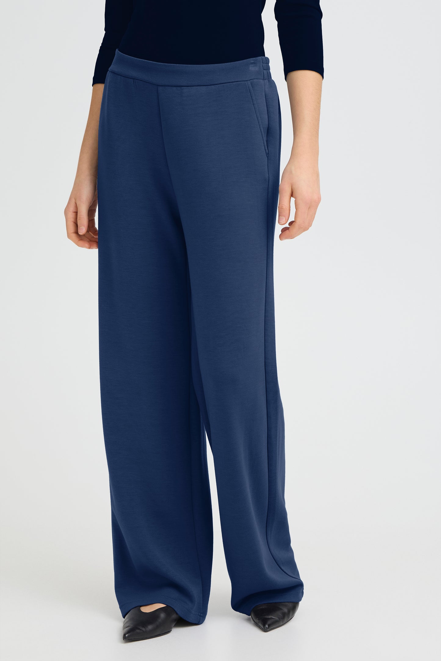 Fraurora Pants - Navy Wide Trouser
