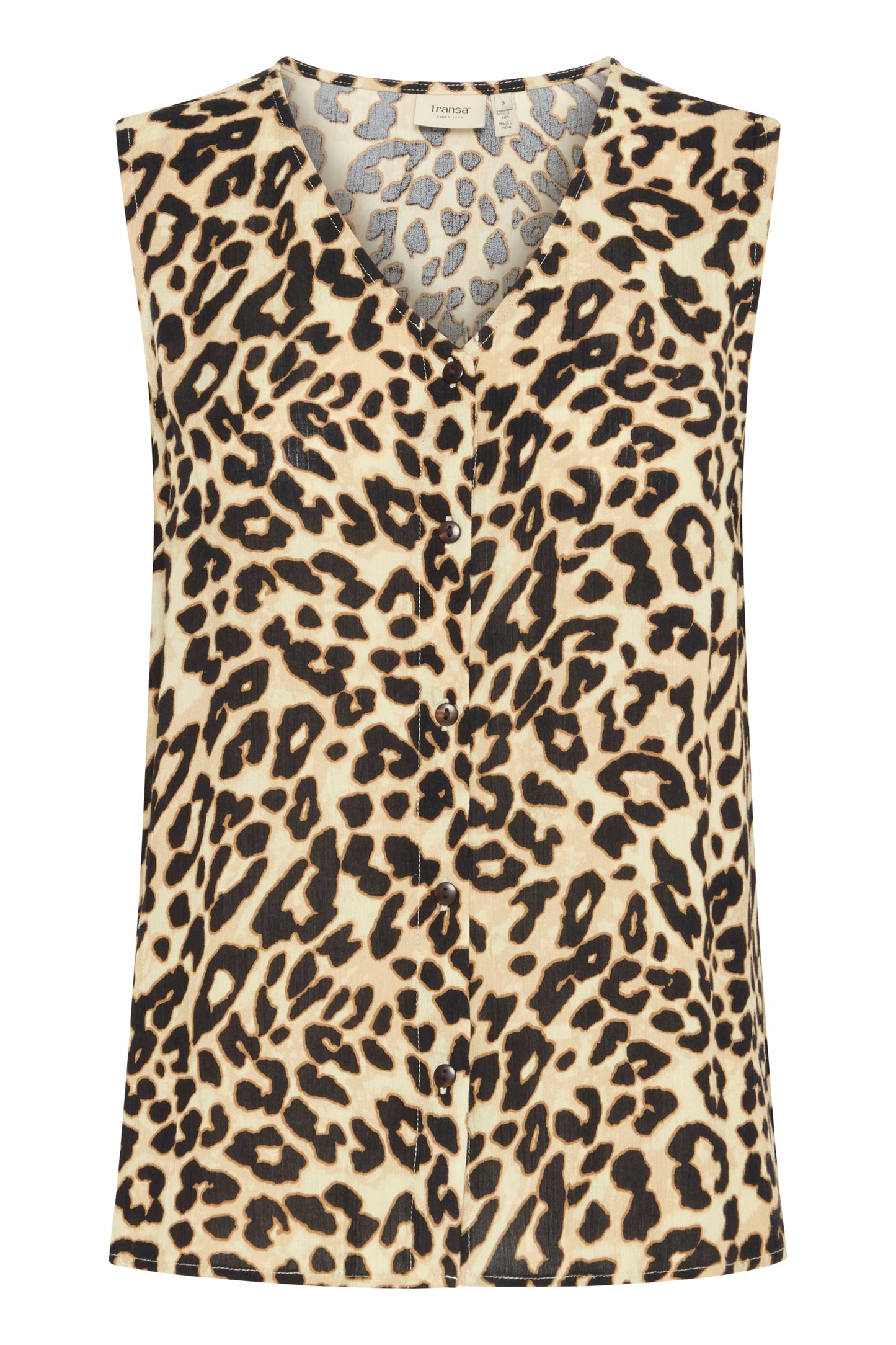 Frease Top - Brown Leopard Sleeveless