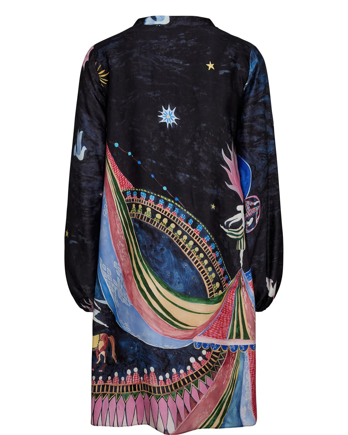 NUSTARLA SHORT DRESS - Obsidian Circus Print Dress