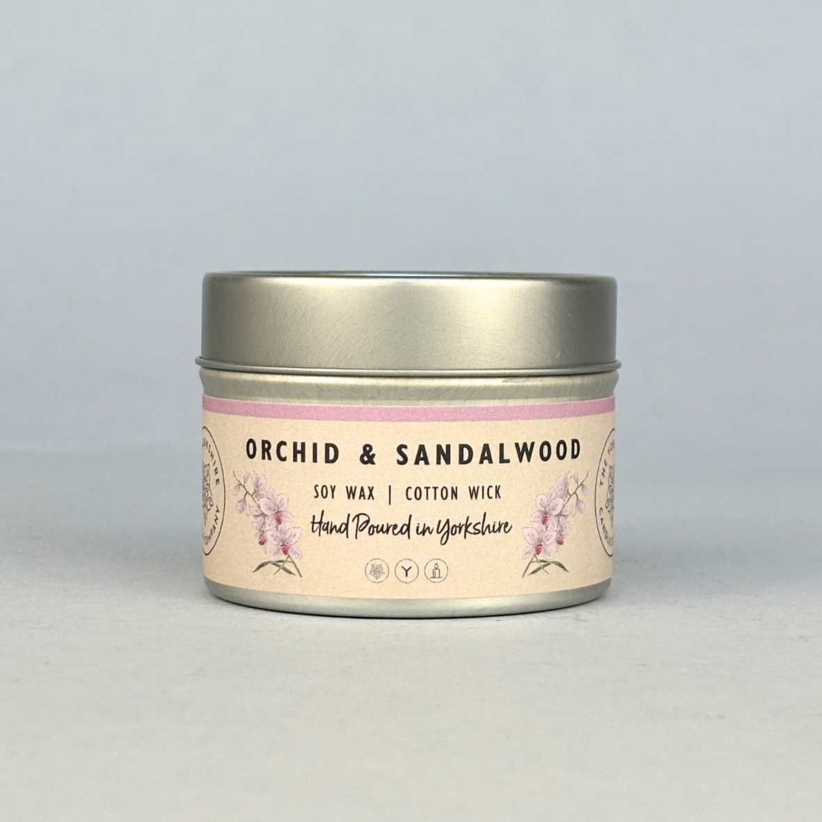 Orchid & Sandalwood Small Tin | Scented Candle | Soy Wax