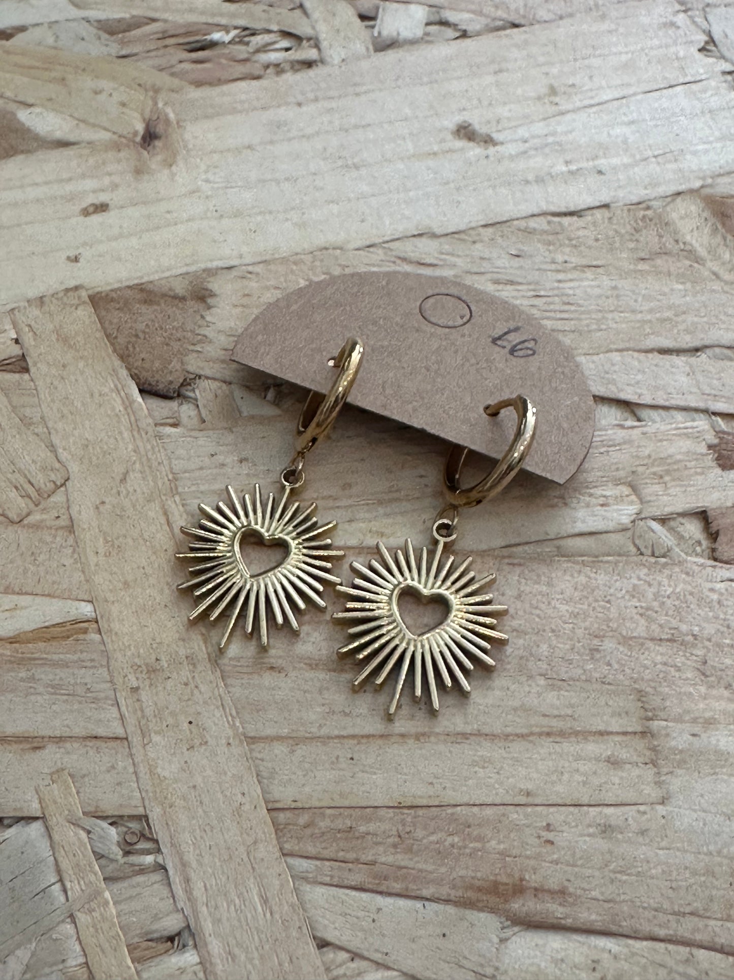Gold Heart Star Earrings