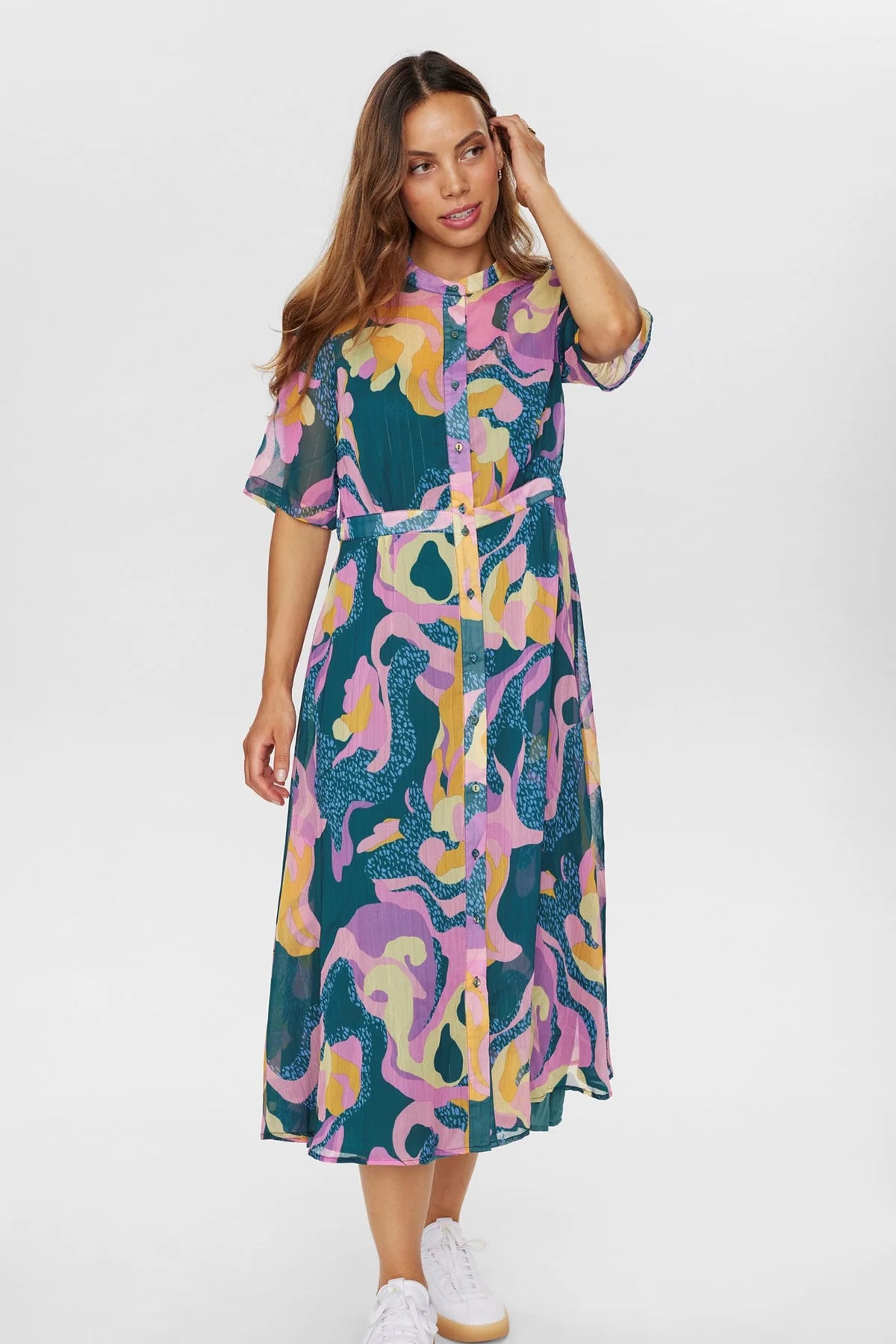 Nukyndall Dress - Short Sleeve Botanical Gardens