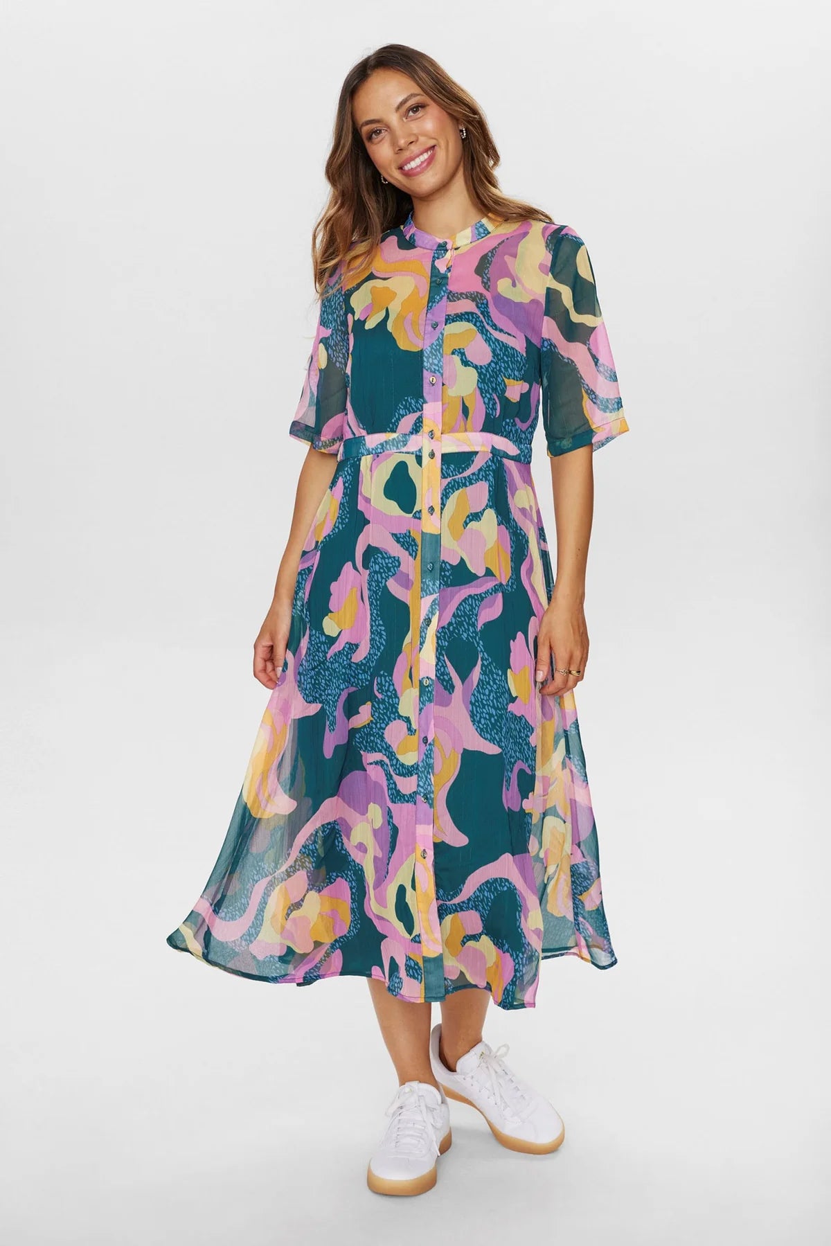 Nukyndall Dress - Short Sleeve Botanical Gardens