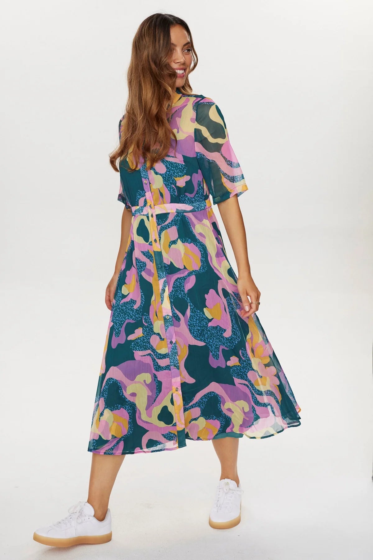 Nukyndall Dress - Short Sleeve Botanical Gardens