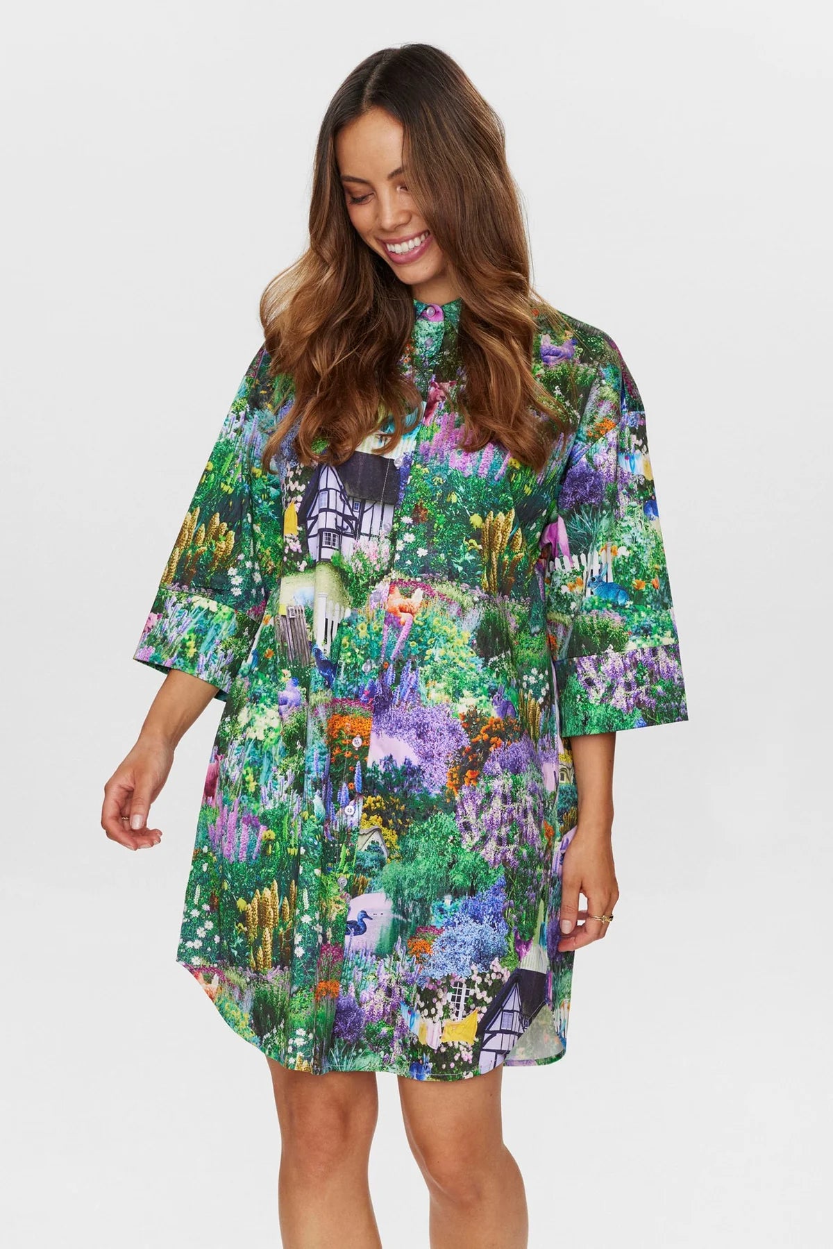 NUGARDEN SHIRT DRESS - Pine Green