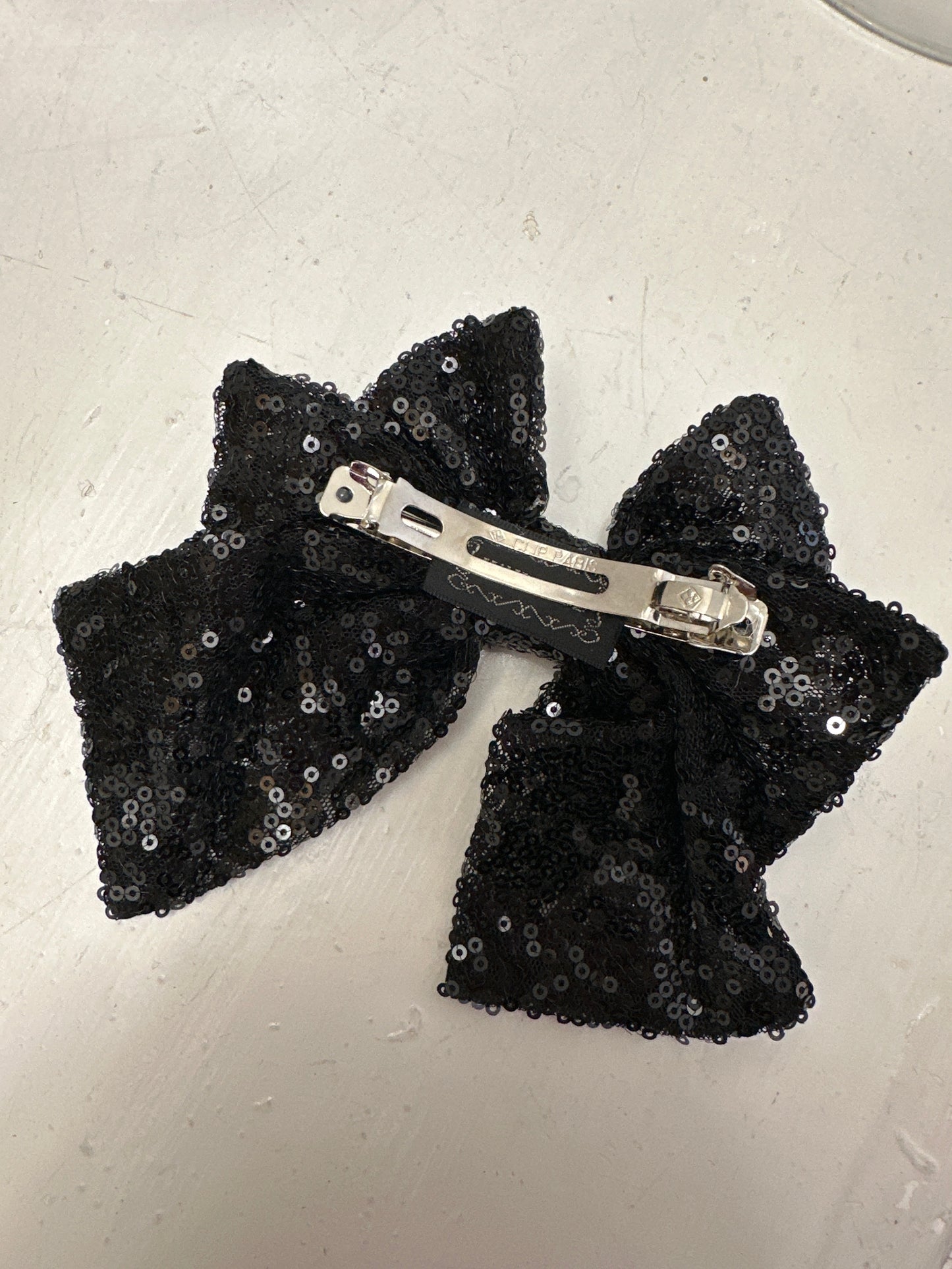 🖤 Black Sequin Hair Barrette Clip