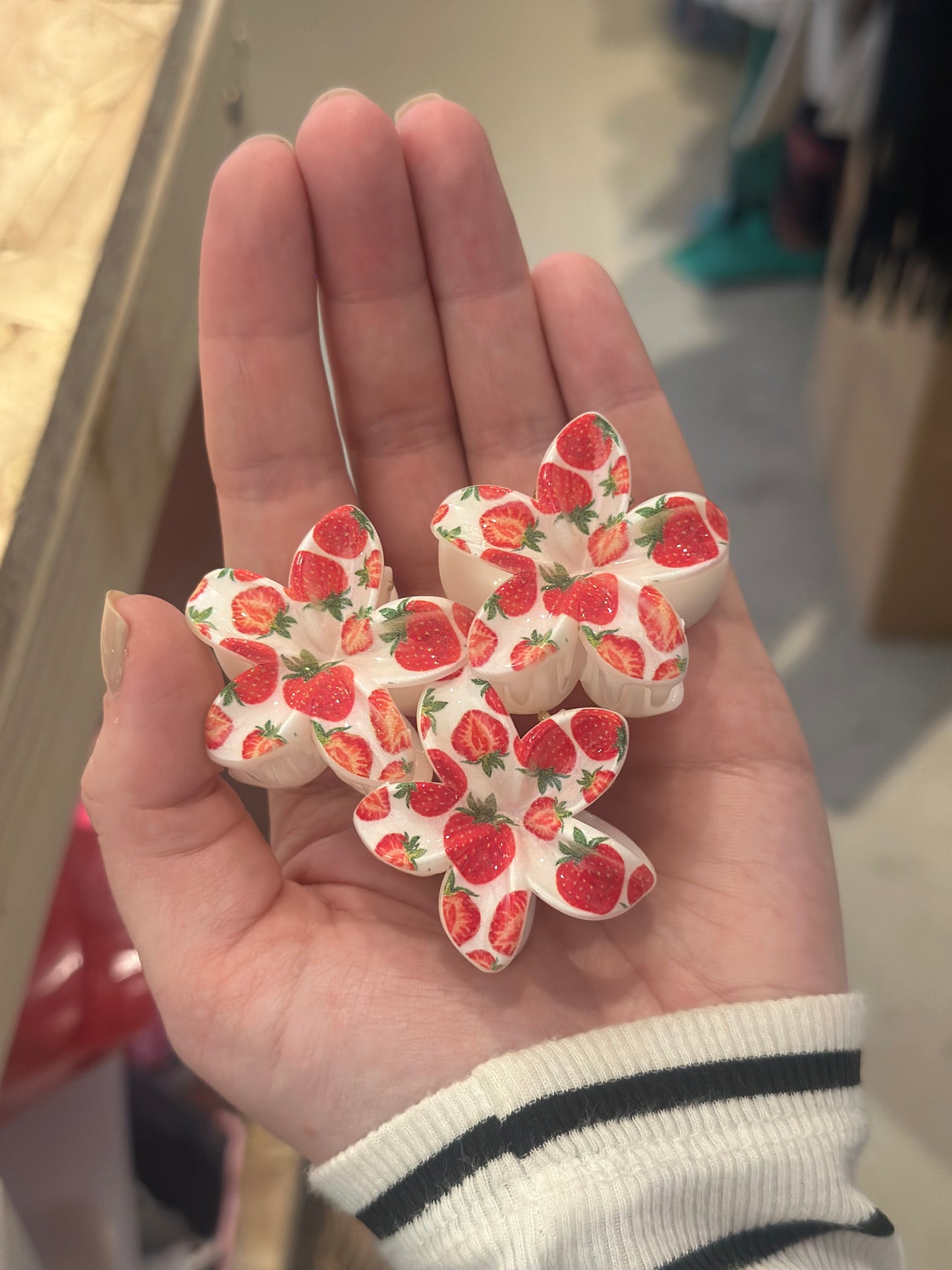 Mini Strawberry Flower Hair Claws