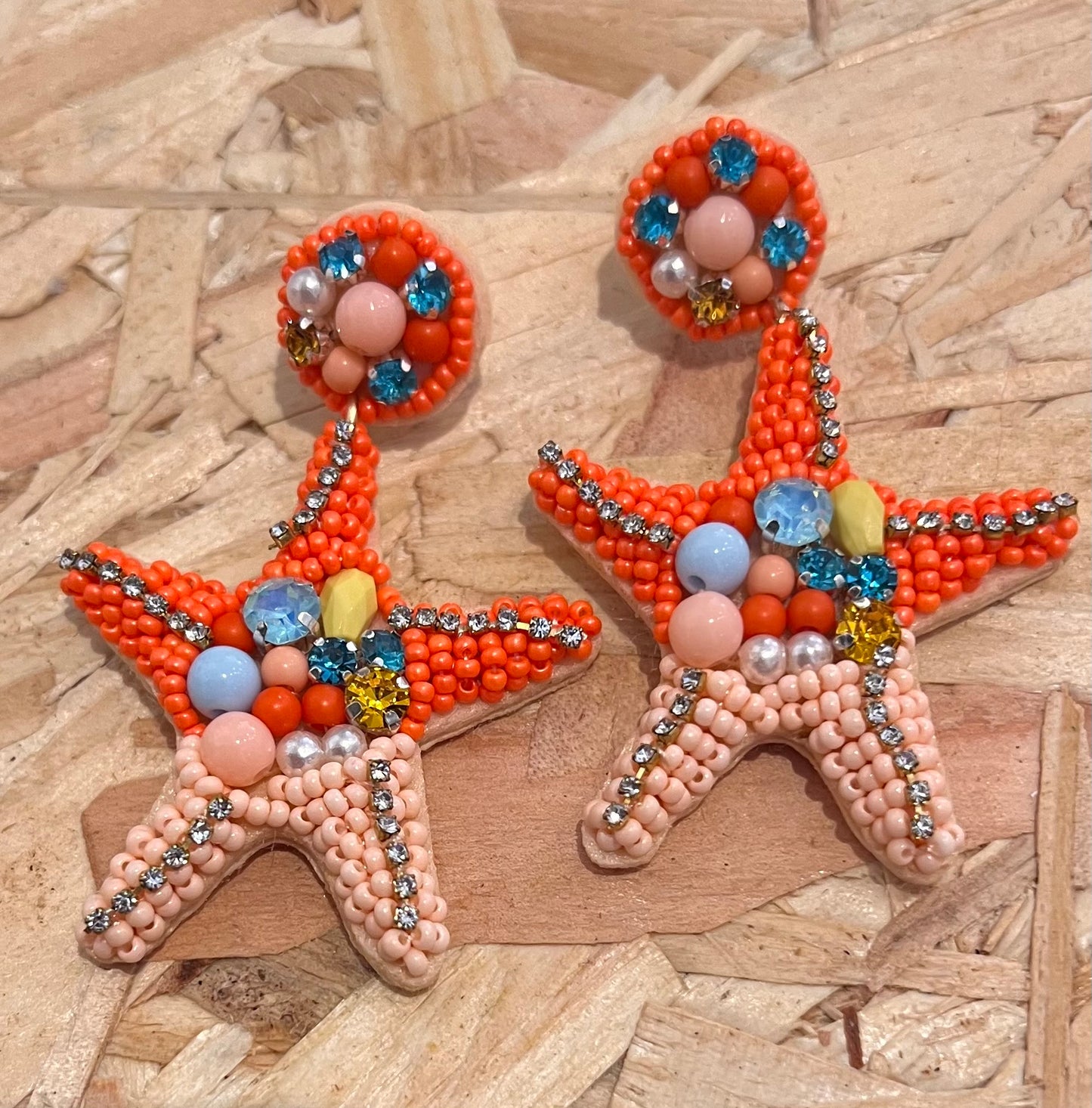 Beaded Starfish Earrings