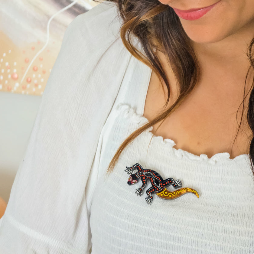 Jurutu (Lizard) Brooch