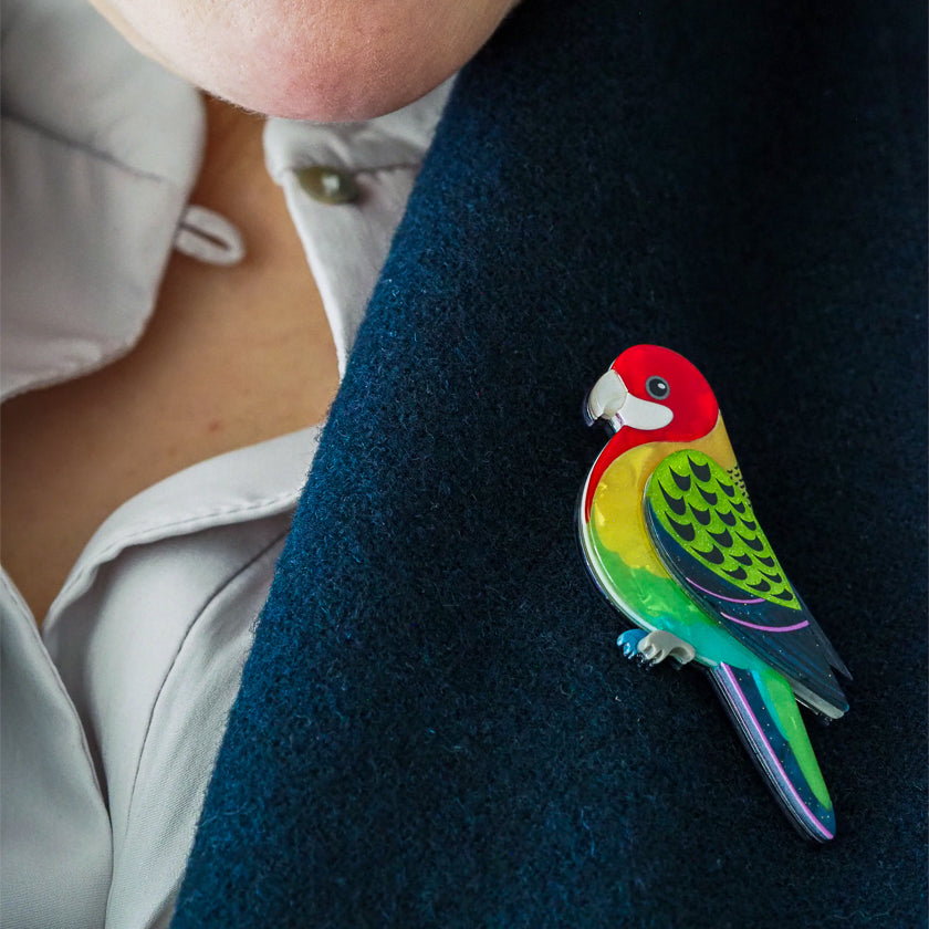 Eastern Rosella Brooch