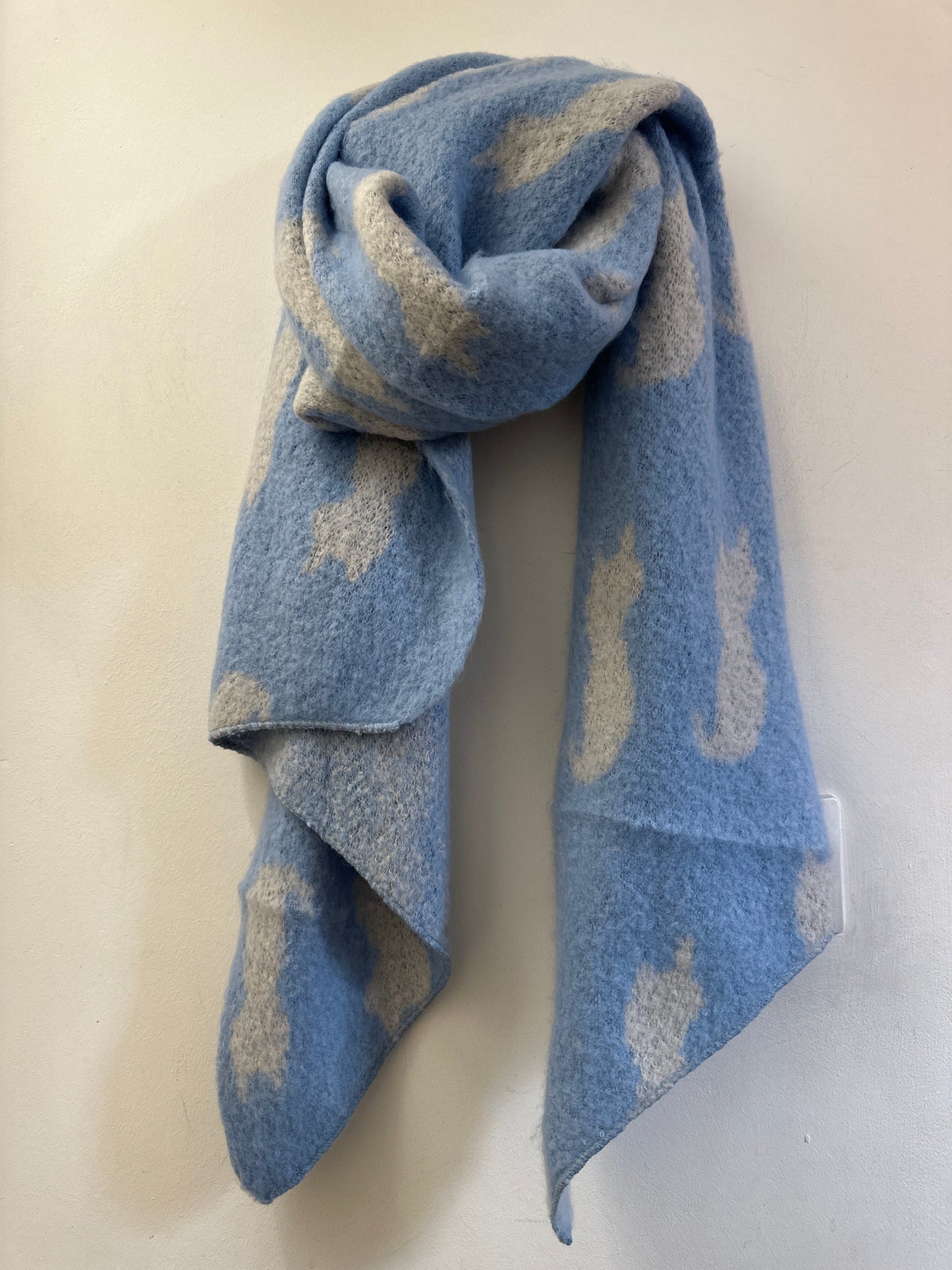 Cat Print Scarf Blue