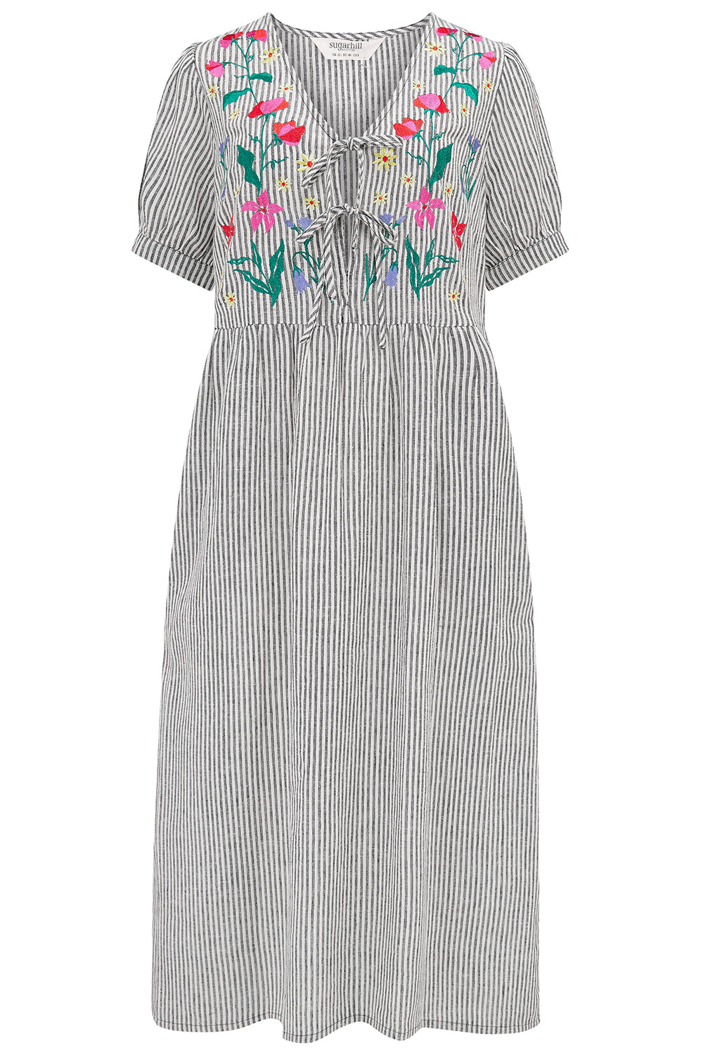 Ruby Midi Smock Dress - Monochrome Stripe, Garden Floral