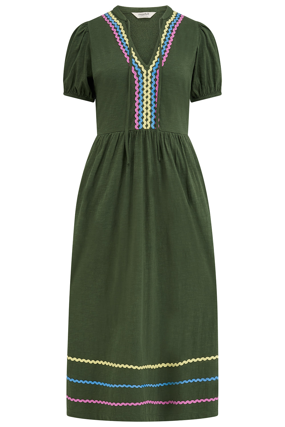 Renee Jersey Midi Dress - Olive, Ric Rac