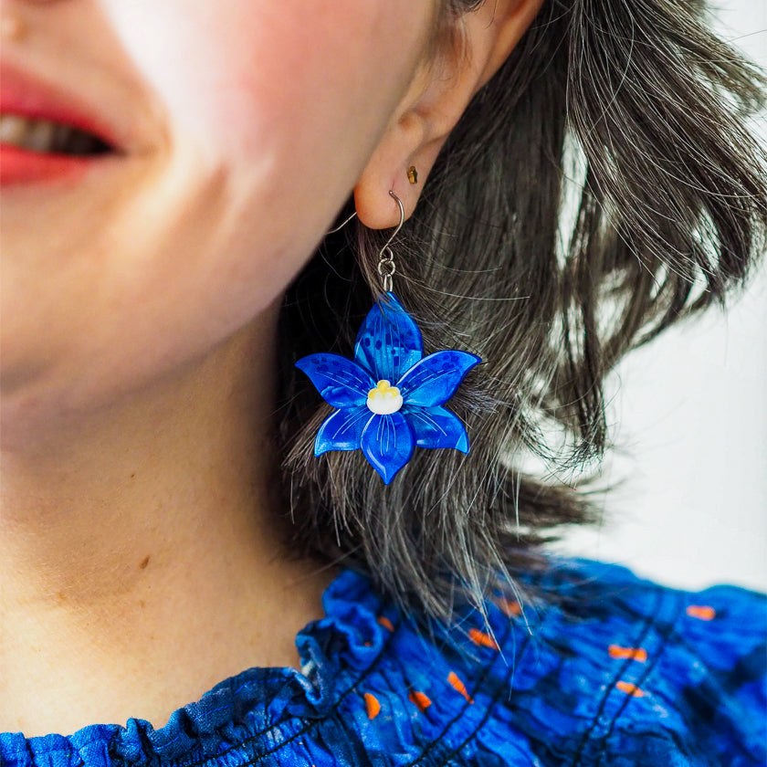 Spotted Sun-Orchid Drop Earrings