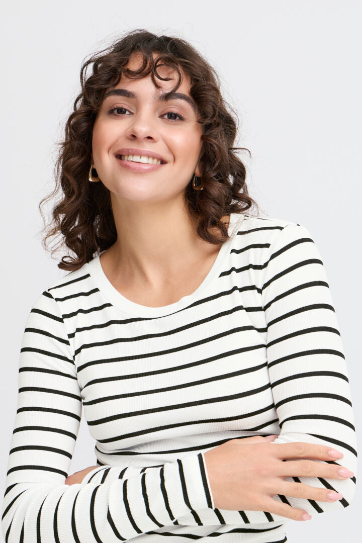 Frhizamond Black White Stripe T-Shirt