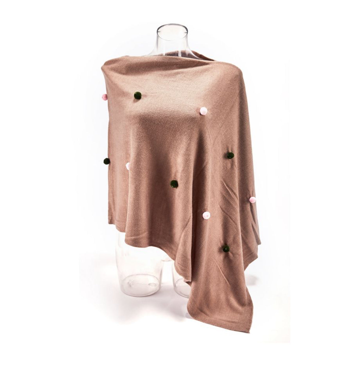 Pom Pom Wrap Poncho