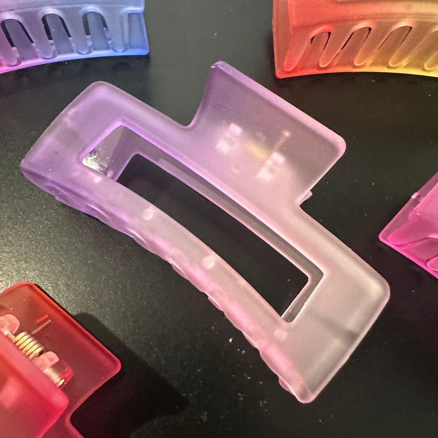Square Rainbow Hair Claw