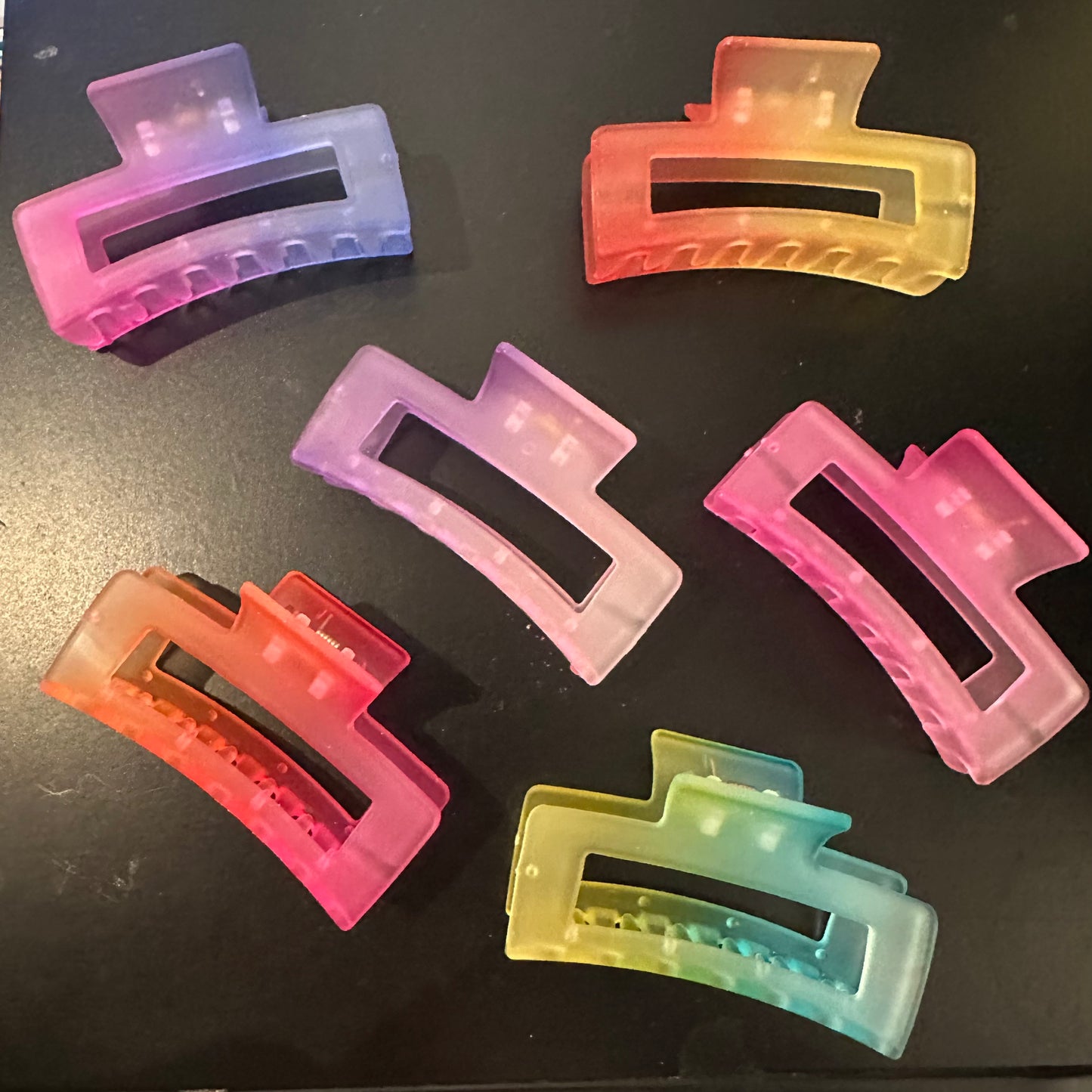 Square Rainbow Hair Claw