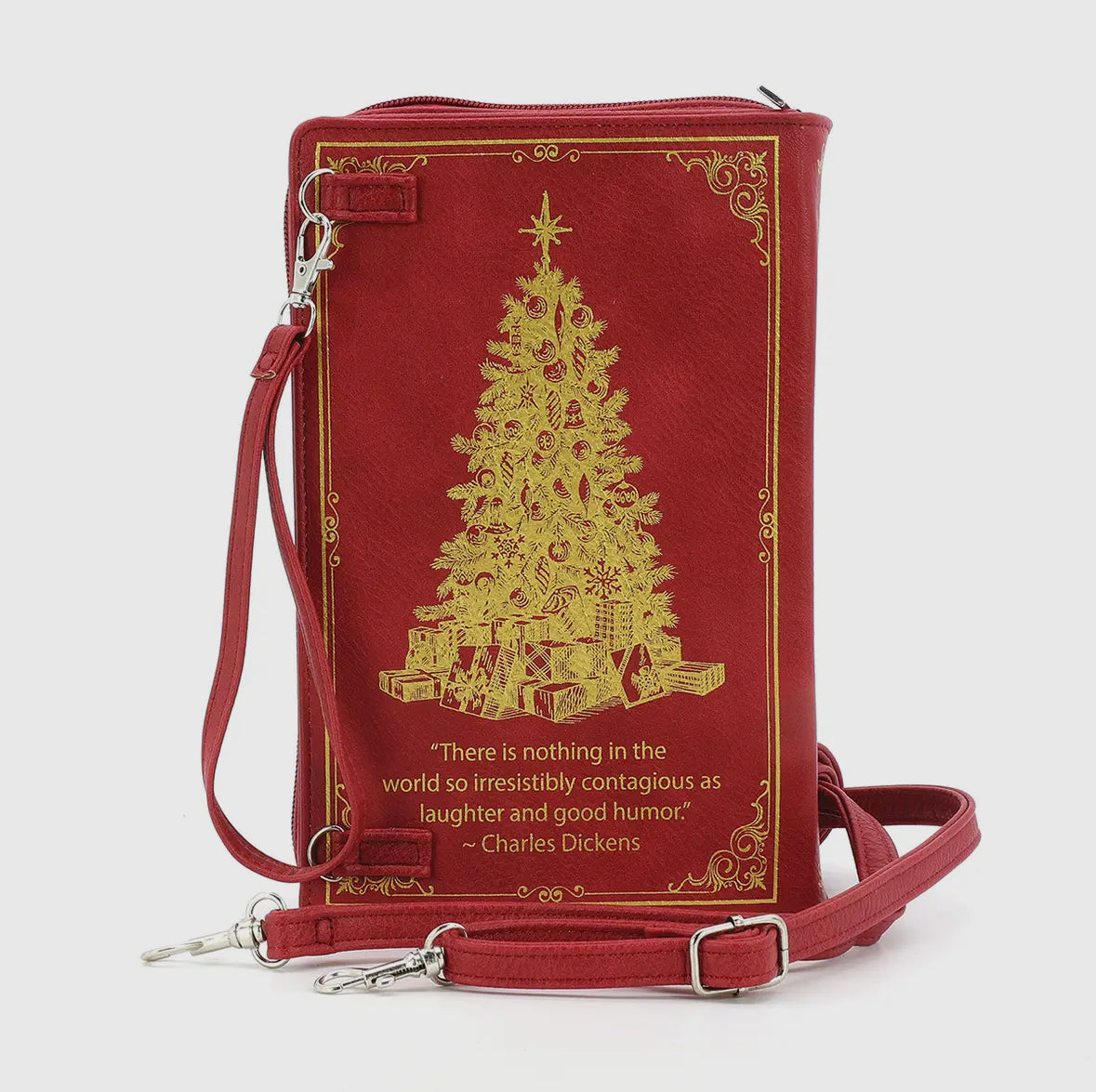 A Christmas Carol Book Clutch Bag Red