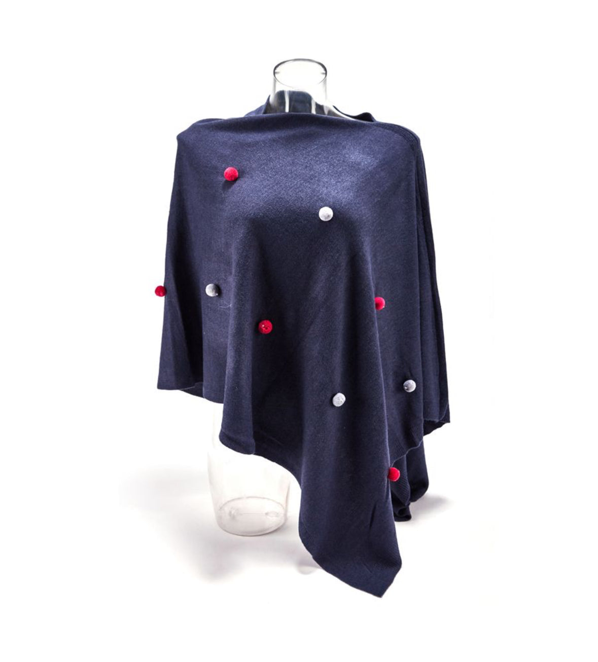 Pom Pom Wrap Poncho