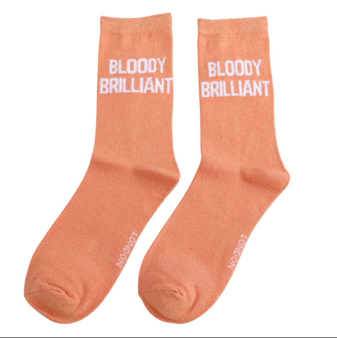 Bloody Brilliant Glitter Socks Orange