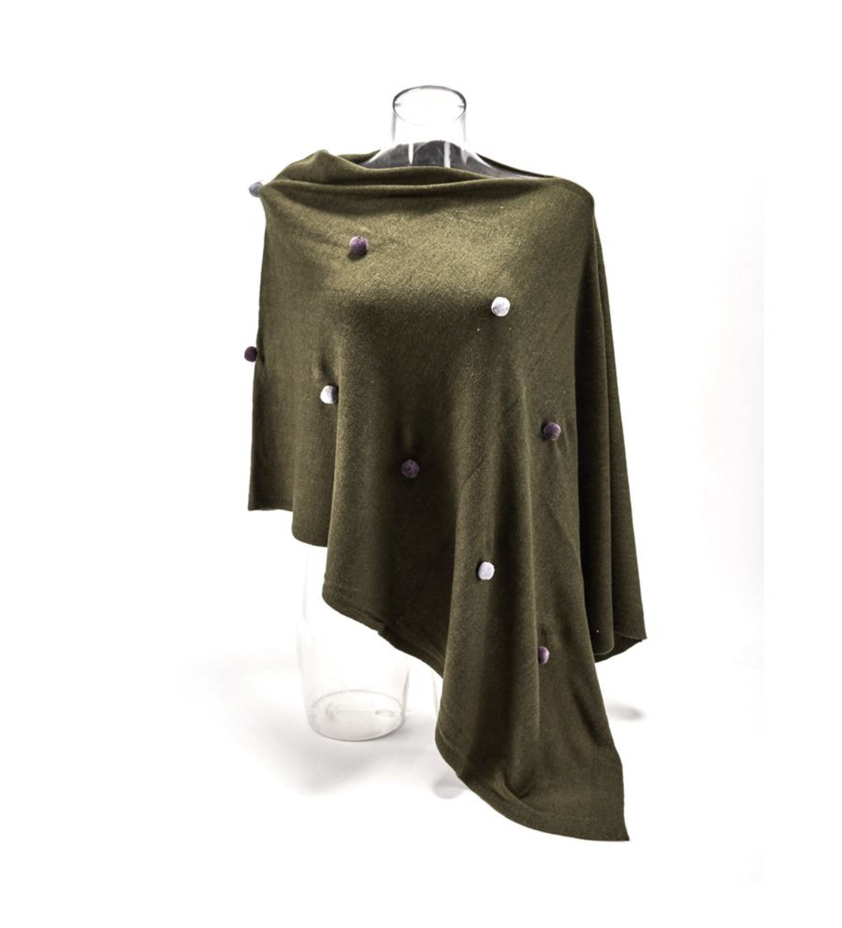 Pom Pom Wrap Poncho