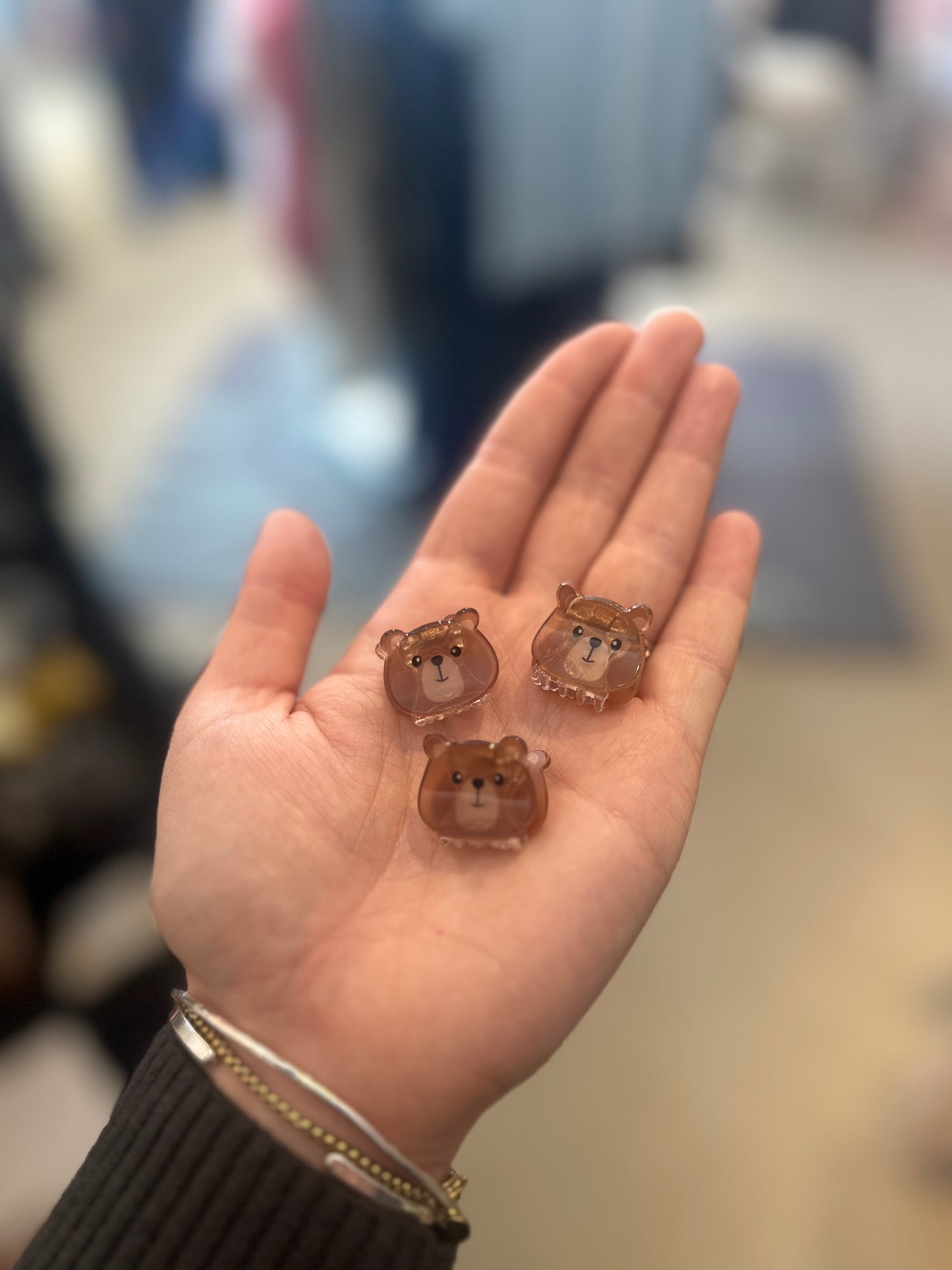 Teddy Bear Mini Hair Claw