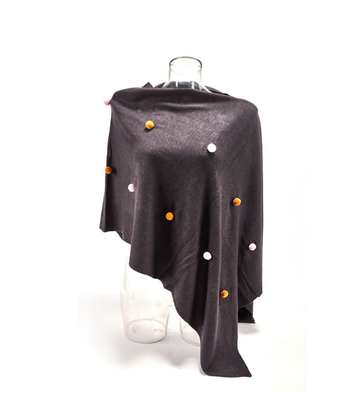 Pom Pom Wrap Poncho