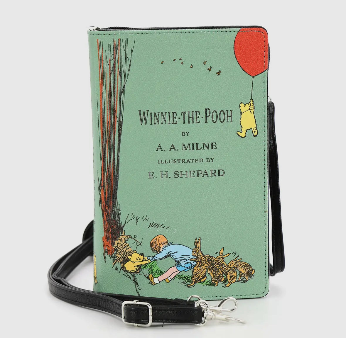 Winnie the Pooh Cream Vintage Book Clutch Bag Green
