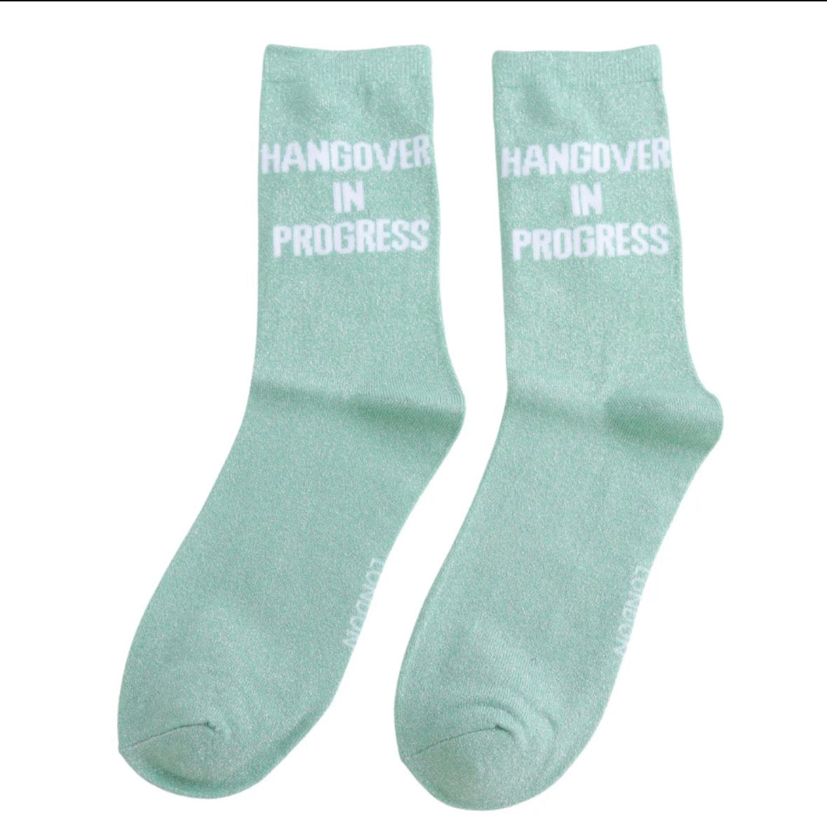 Hangover in Progress Glitter Socks Mint
