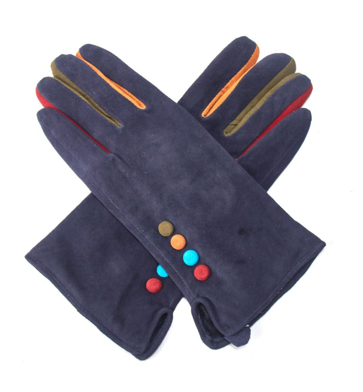 Button Gloves - Real Suede