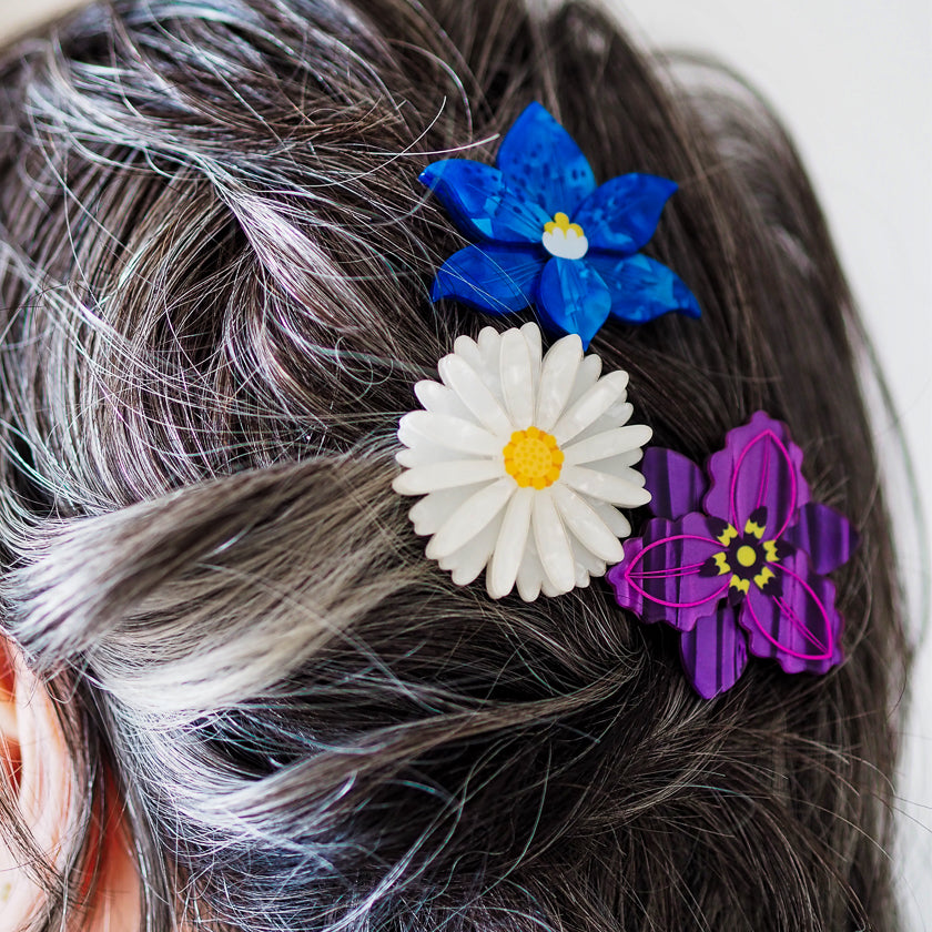 Assorted Flowers Hair Clips – 3 Piece