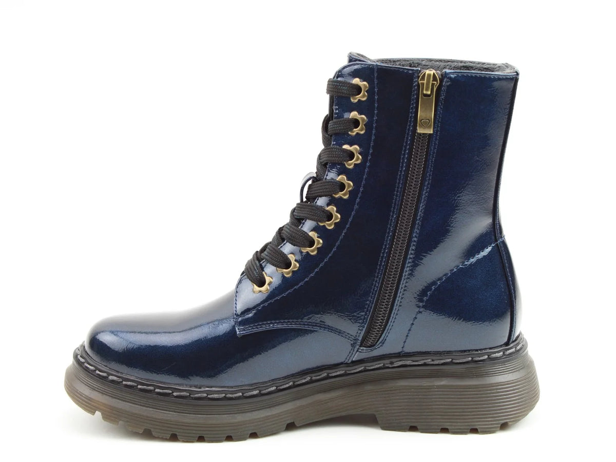 Eva Boots - Navy Patent