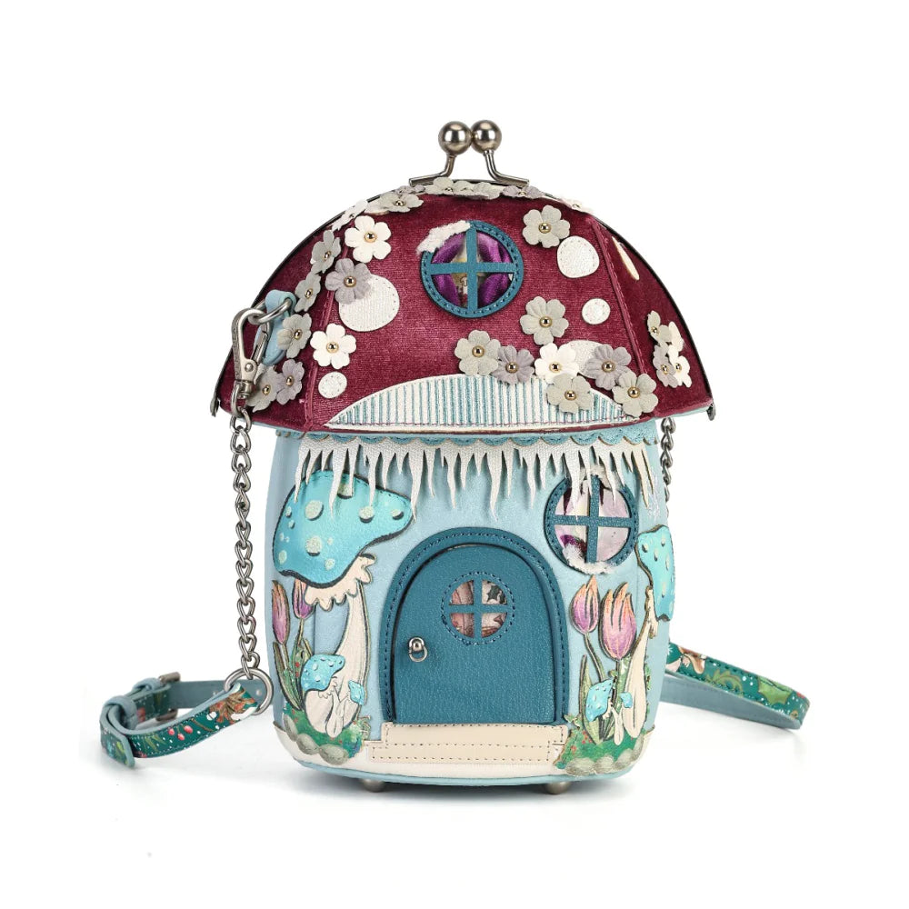 Fairy Village Snowflake Toadstool House Bag