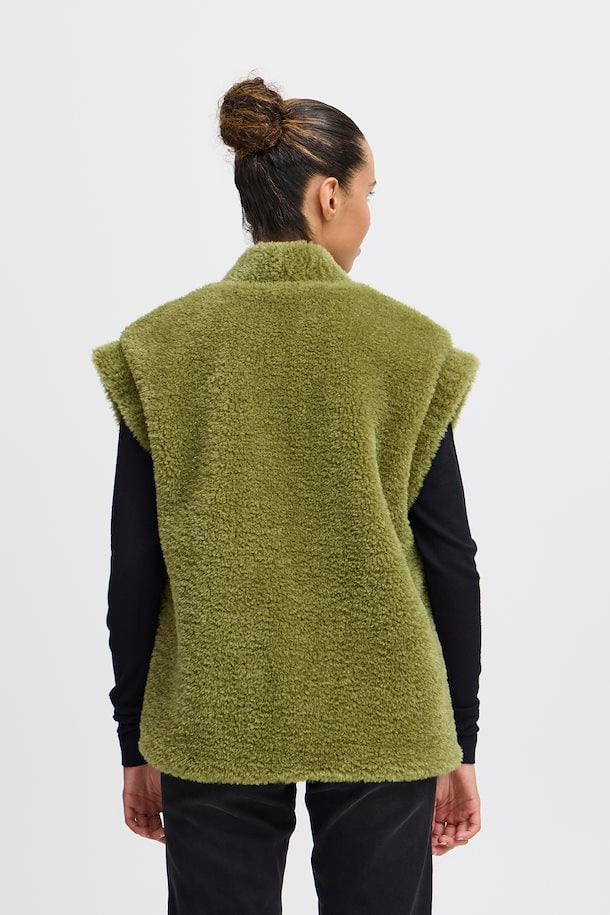 Ihgizla Green Fluffy Waistcoat
