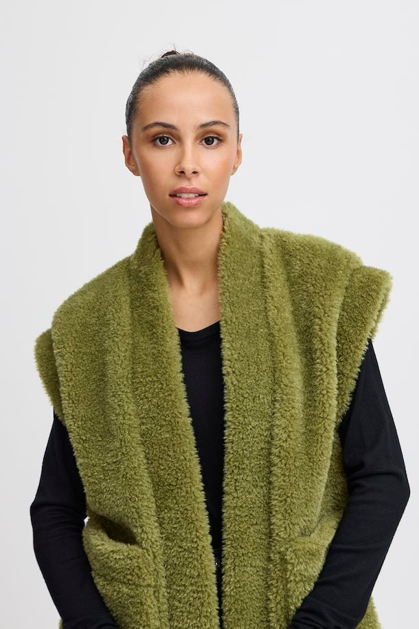 Ihgizla Green Fluffy Waistcoat