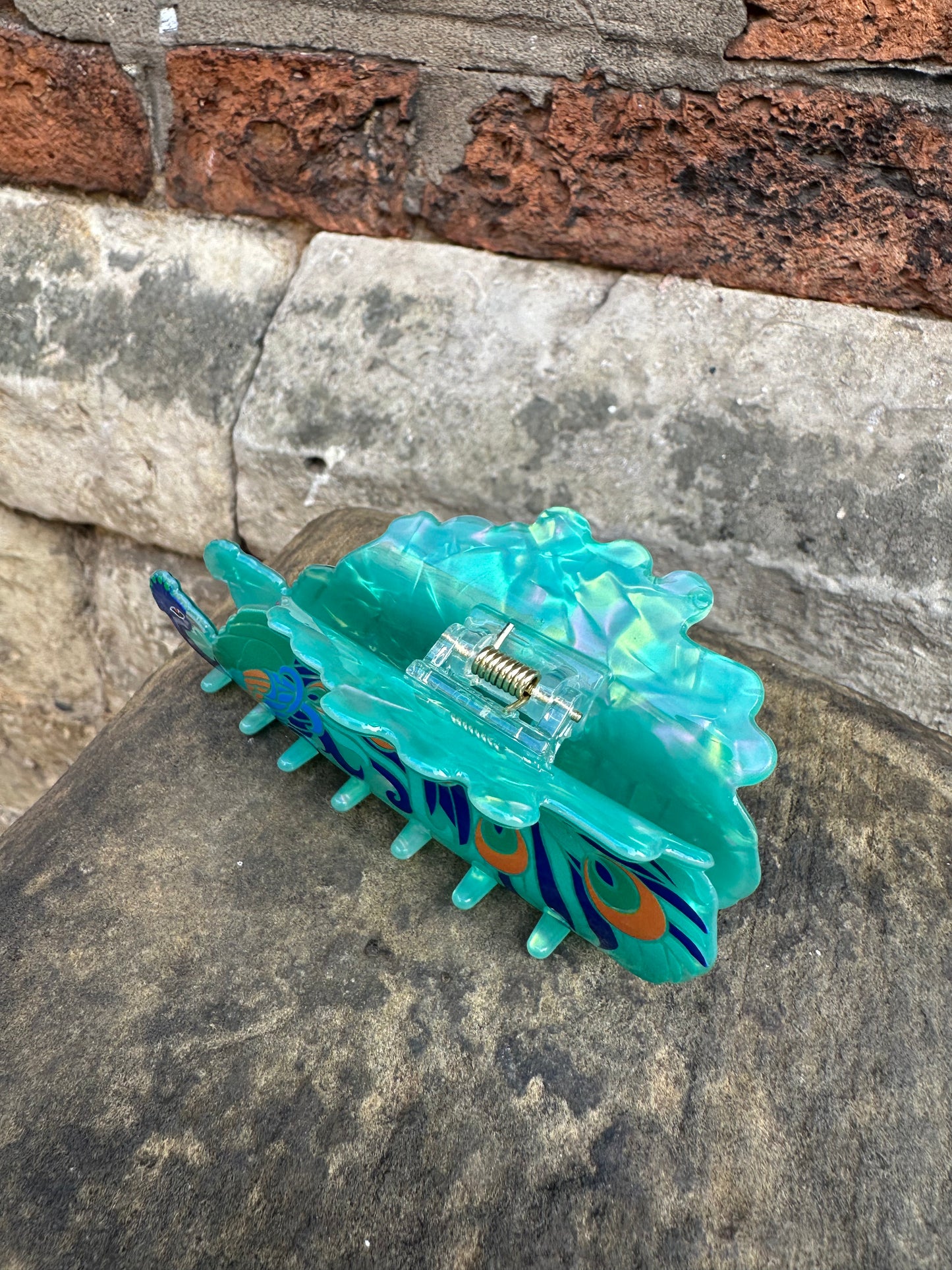 Peacock Hair Claw