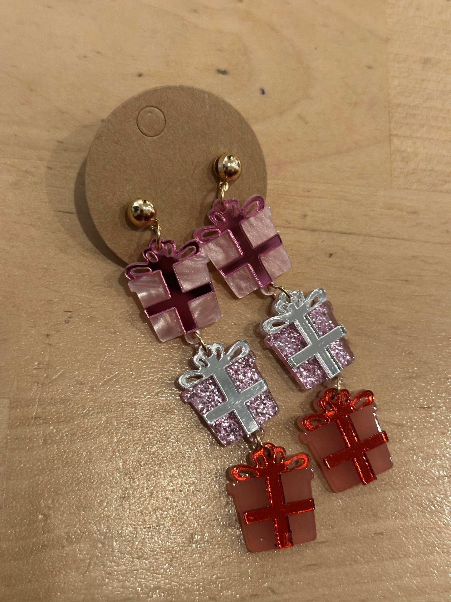 Pink Present Drop Earrings