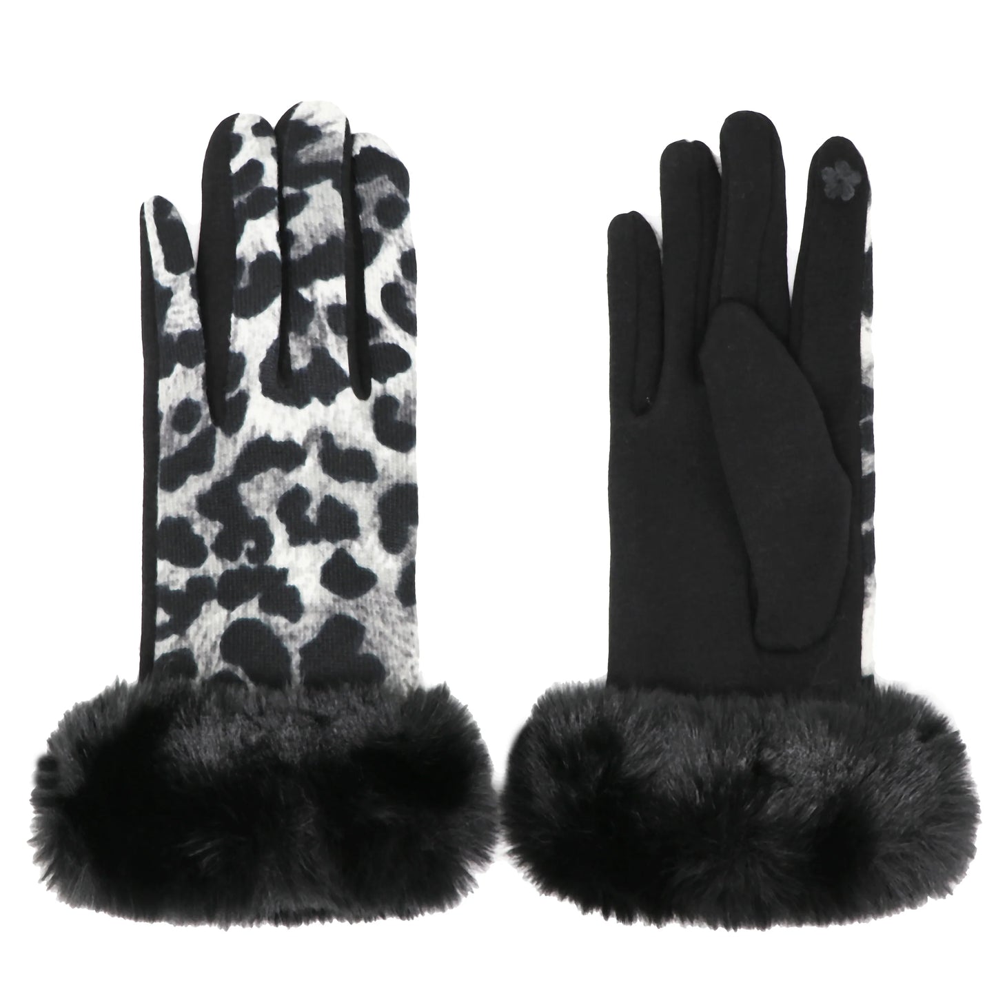 Leopard Faux Fur Gloves