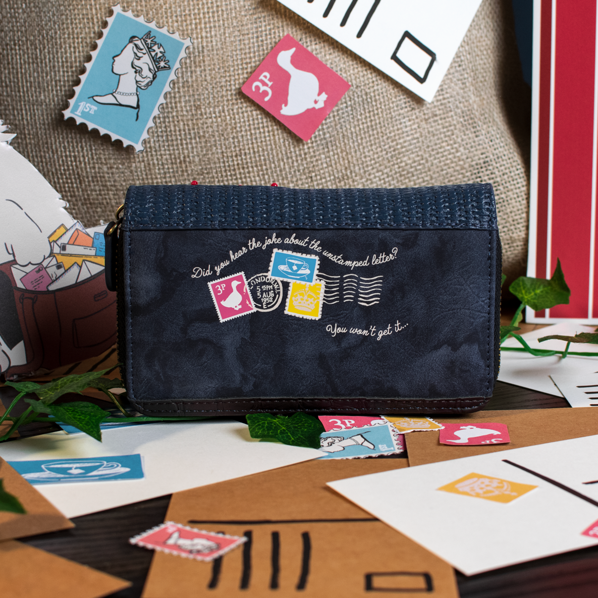 The Old Post Office - Navy Edition - Medium Ziparound Wallet