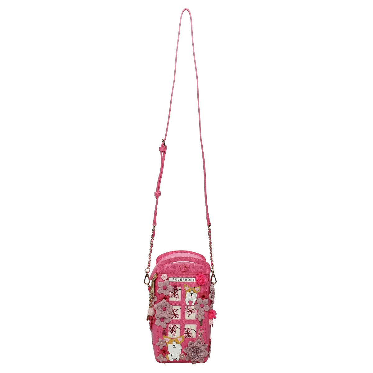 Vendula X Pink Ribbon Foundation - London Cats & Corgis Floral Pink Telephone Box